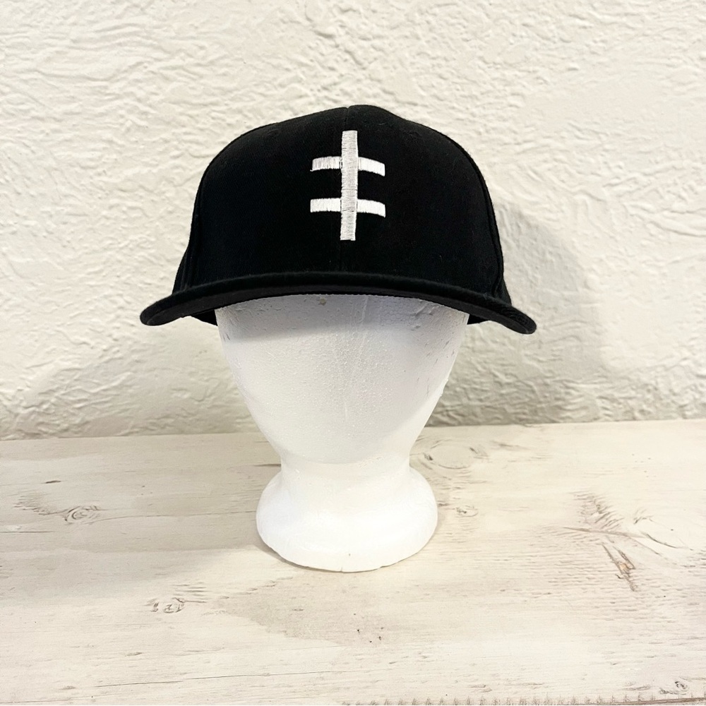 Vintage Marilyn Manson Hat Y2K 2000s Black Double Cross Medium Large - Picture 7 of 12